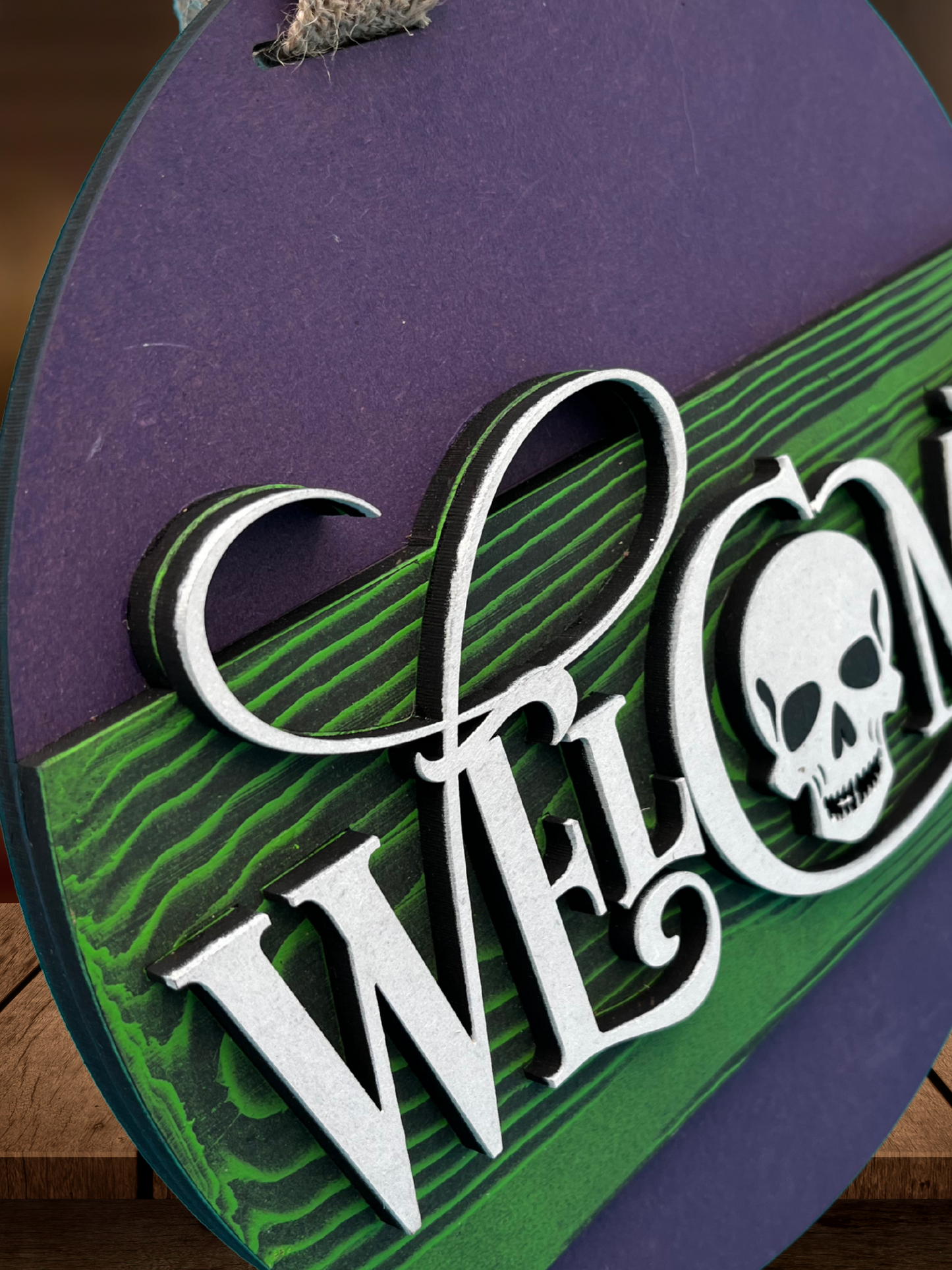10-Inch Spooky Gothic "Welcome" Door Sign