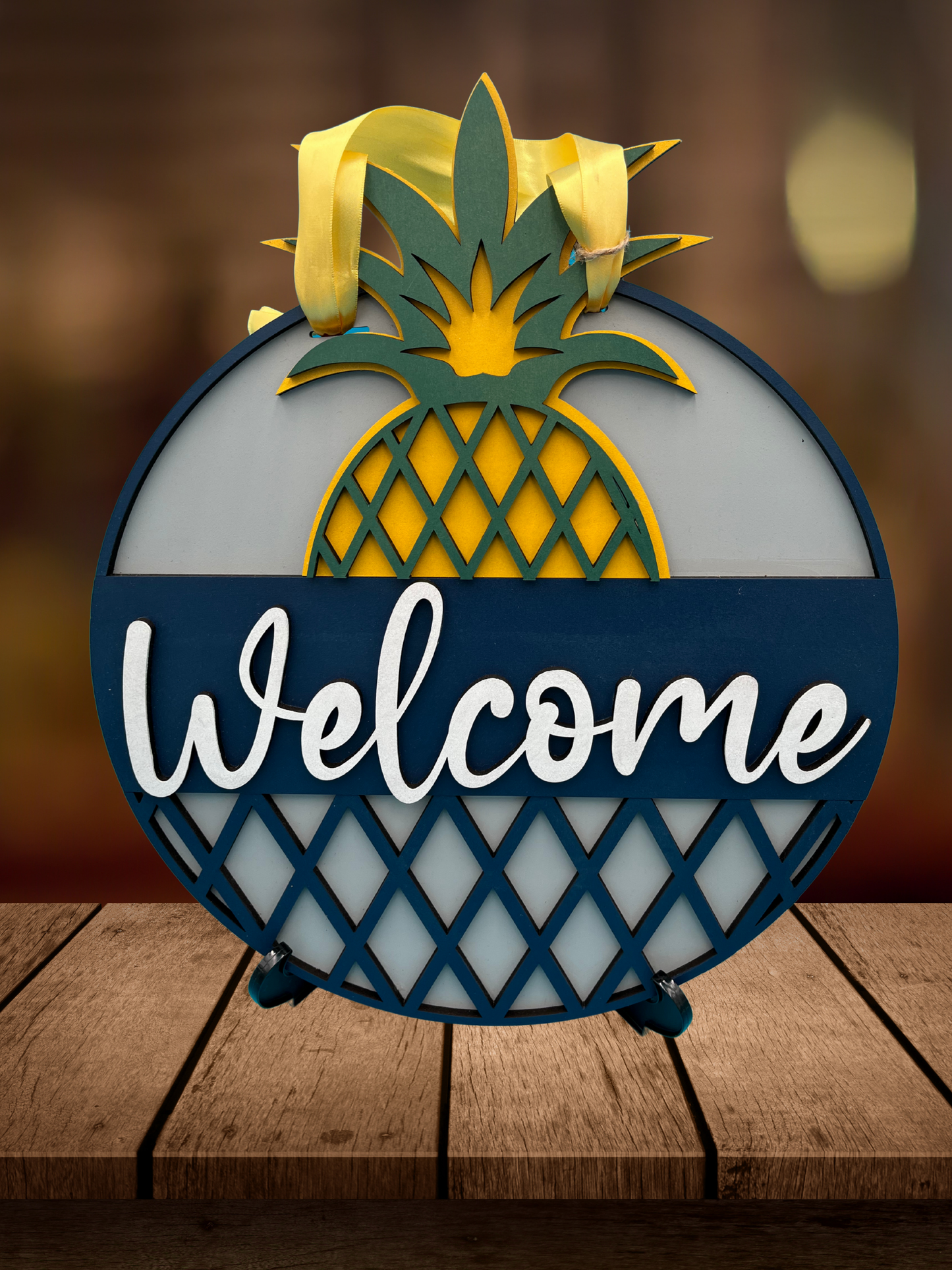 "Welcome" Pineapple Door Sign