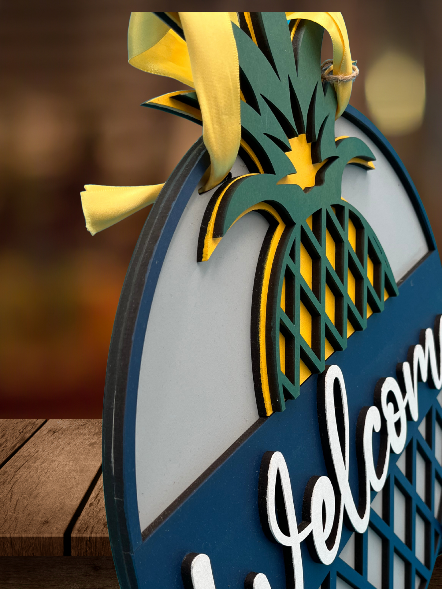 "Welcome" Pineapple Door Sign