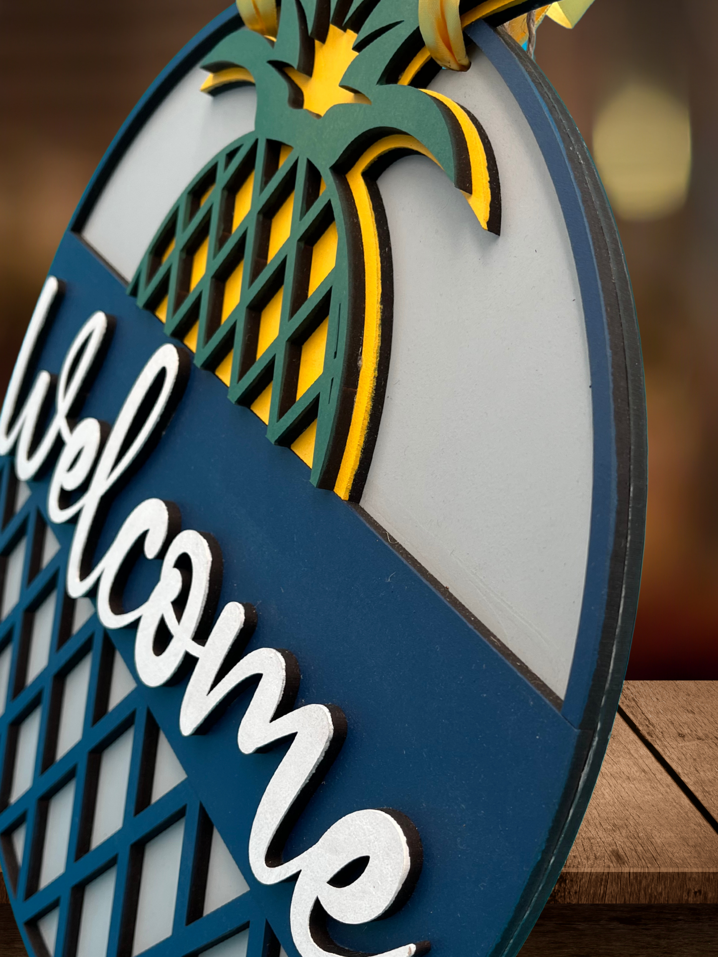 "Welcome" Pineapple Door Sign