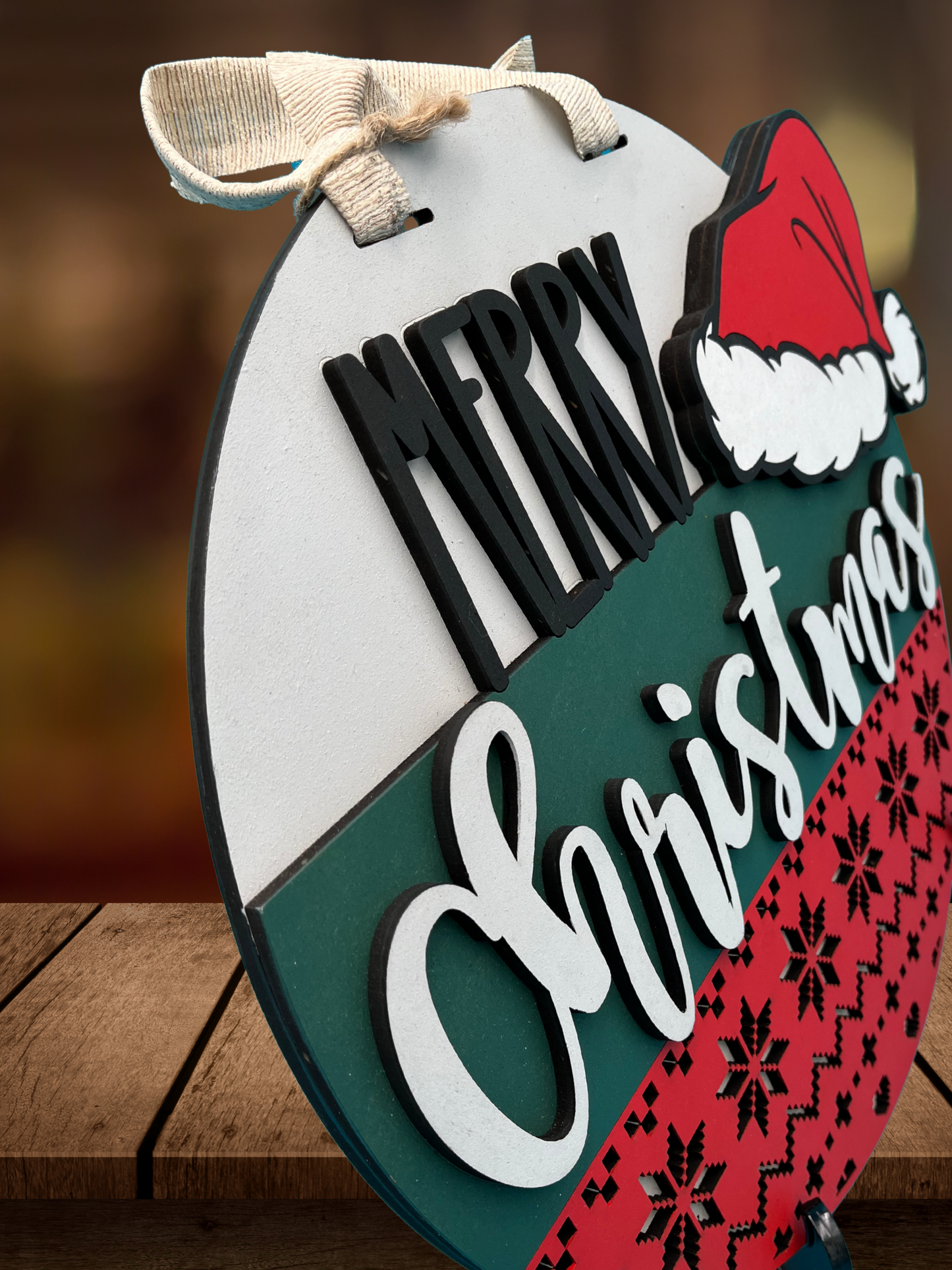 Merry Christmas Santa Hat Door Sign