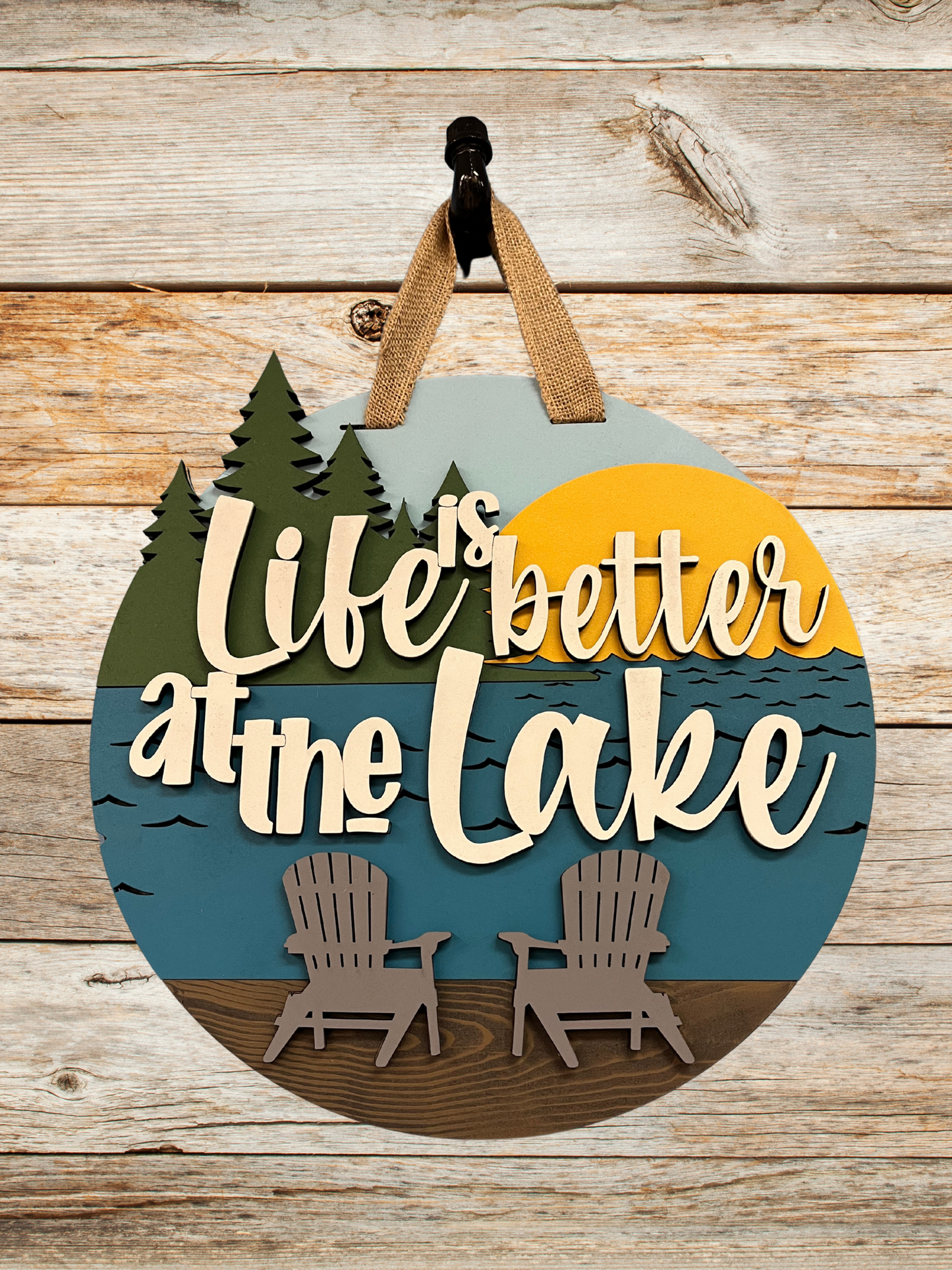 Life Is Better at the Lake Door Sign