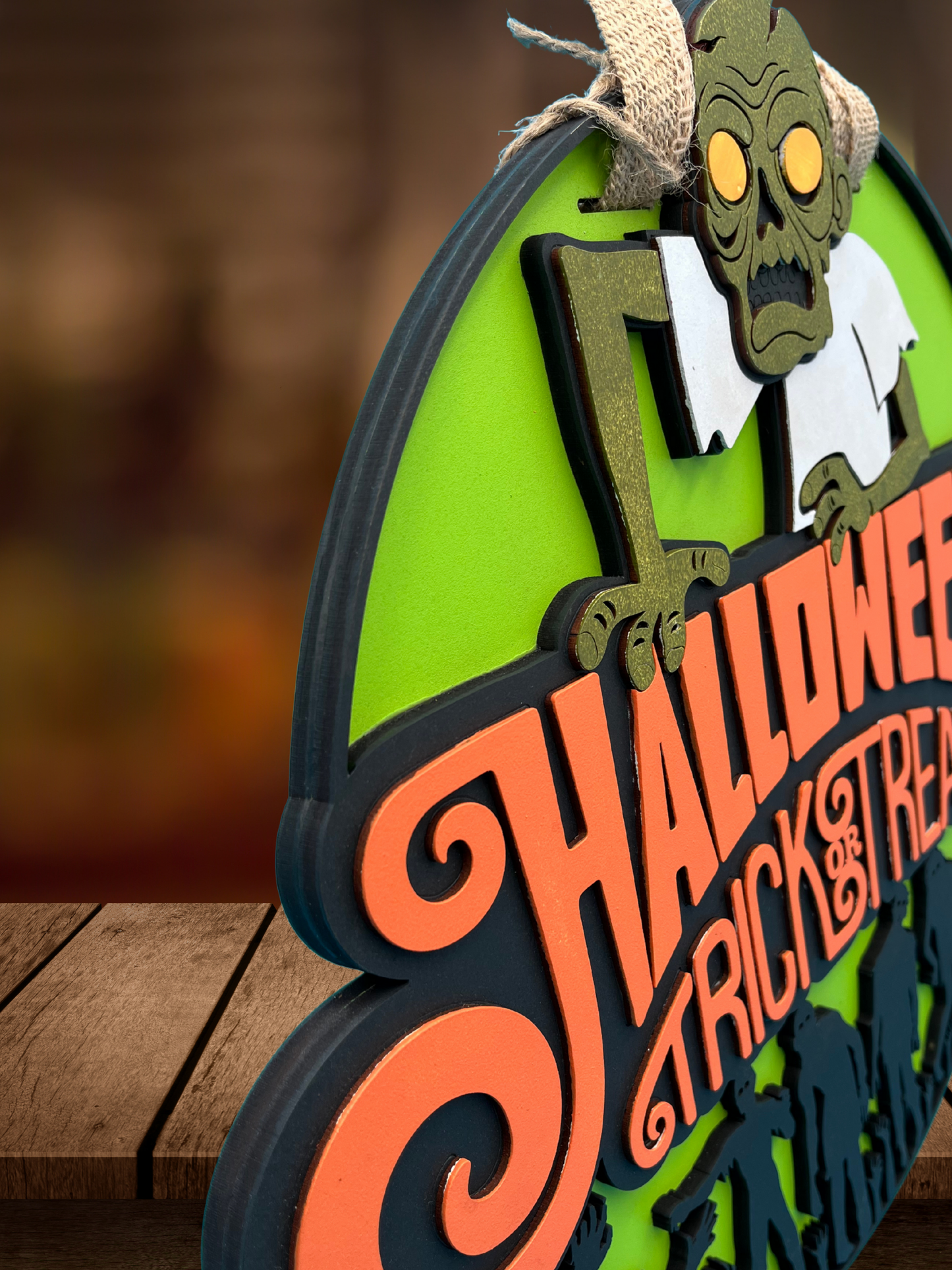 "Happy Halloween" Zombie Door Sign
