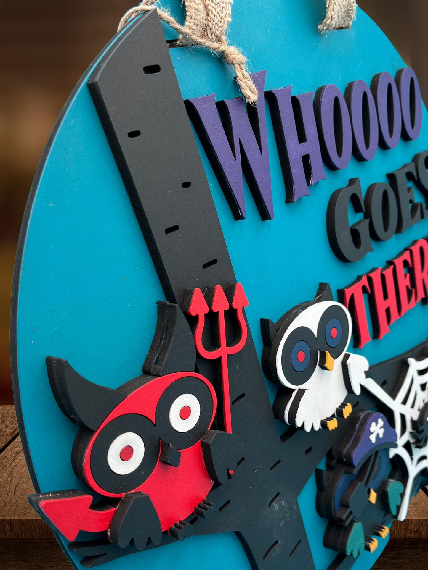 "Whoooo Goes There" Halloween Owl Door Sign