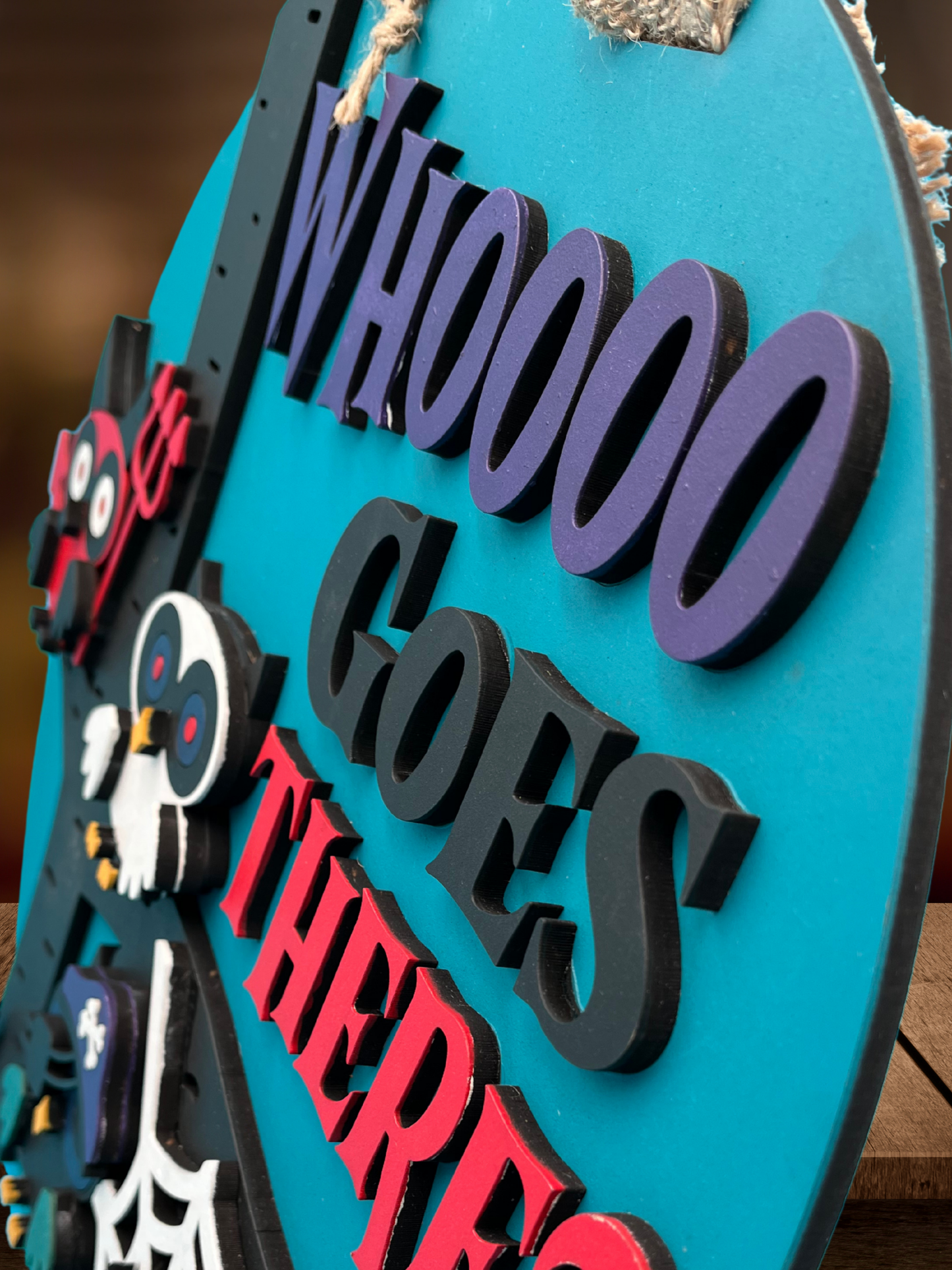 "Whoooo Goes There" Halloween Owl Door Sign