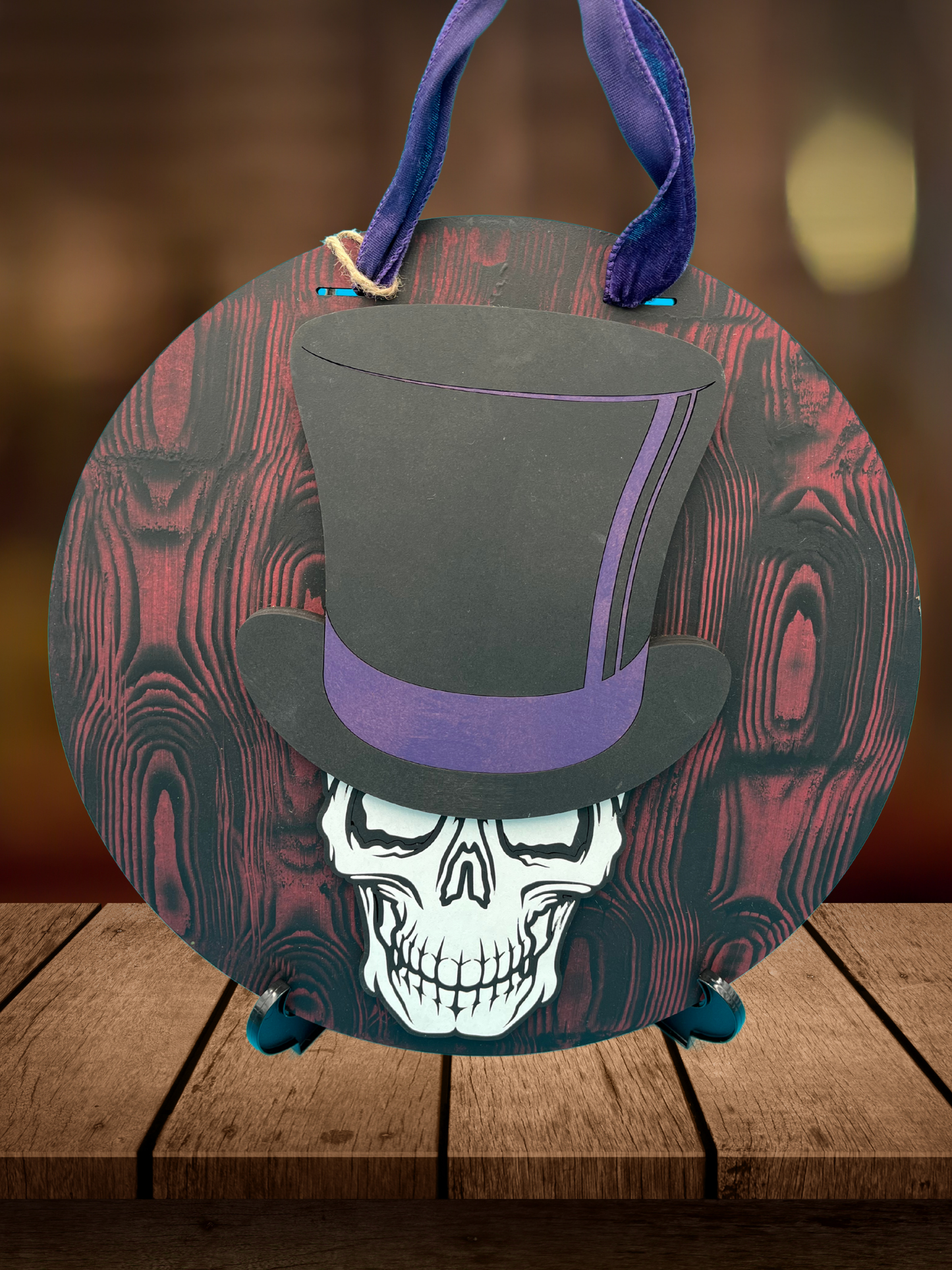 Skull with Top Hat Door Sign
