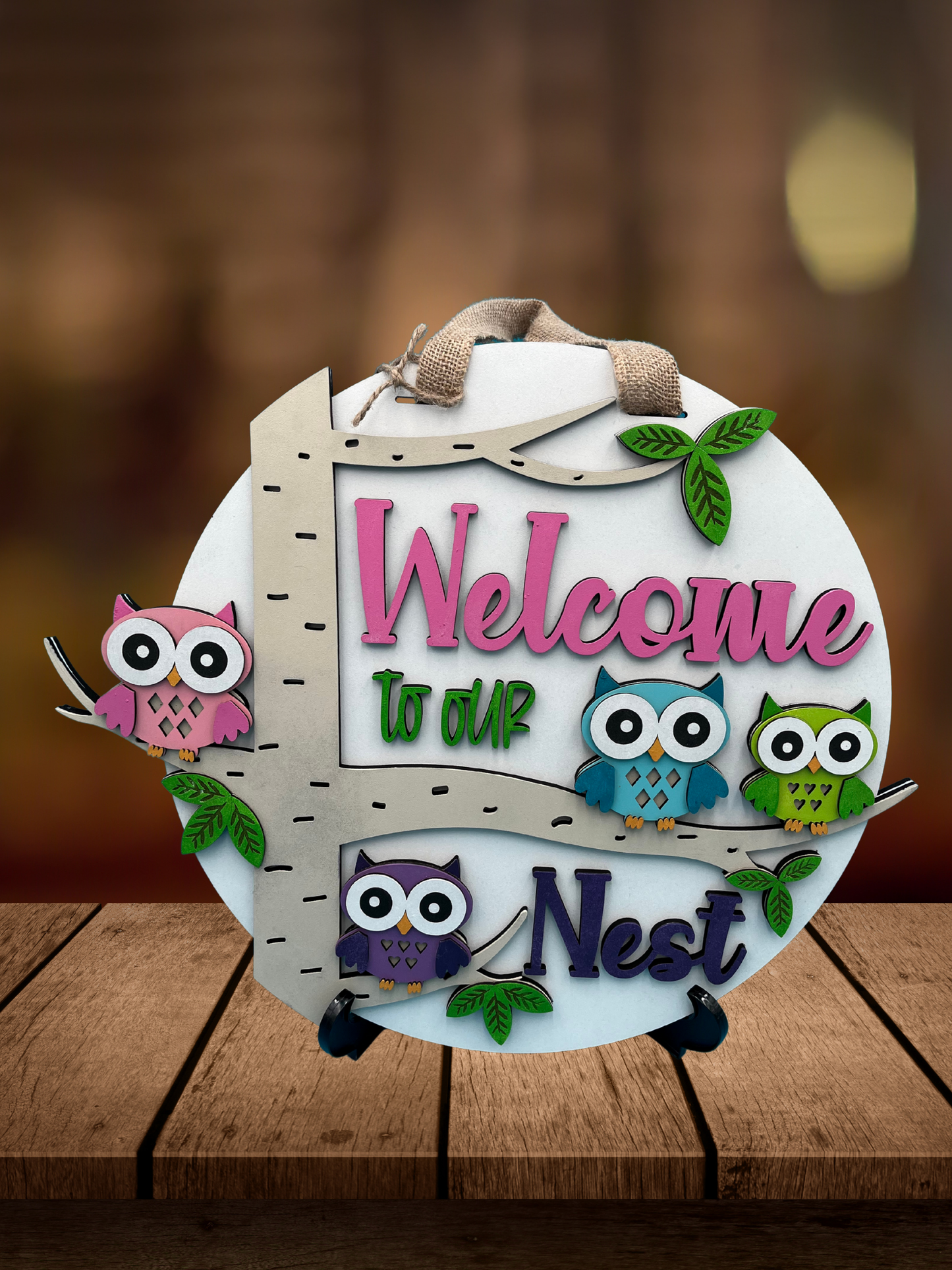 Welcome to Our Nest Owl Door Sign
