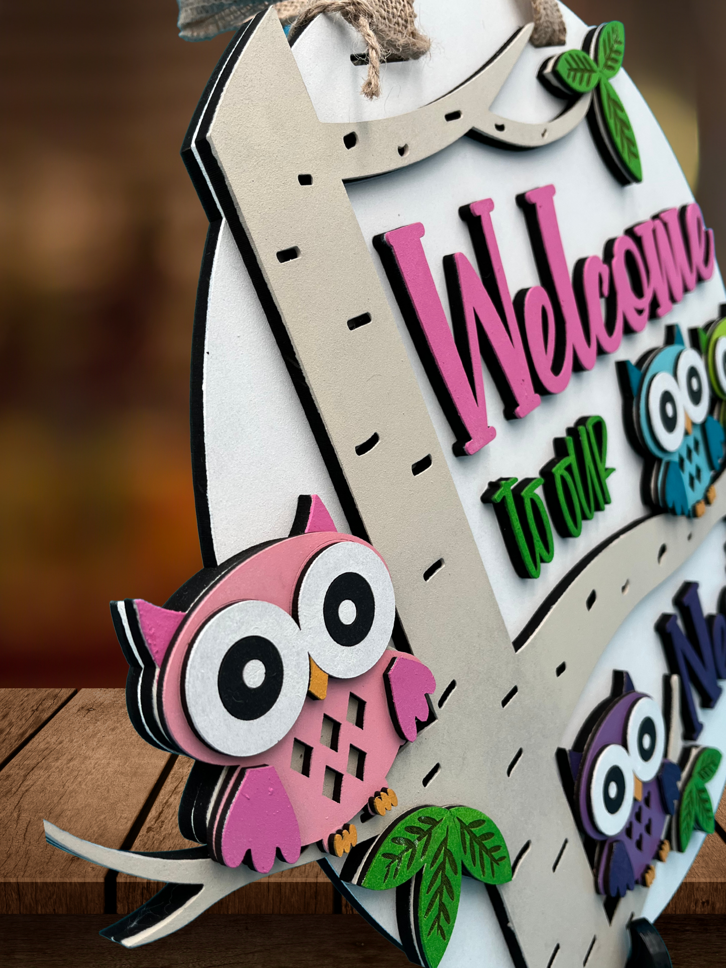 Welcome to Our Nest Owl Door Sign