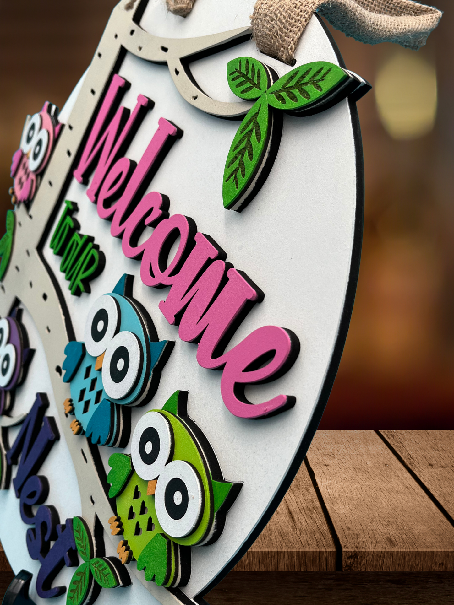Welcome to Our Nest Owl Door Sign