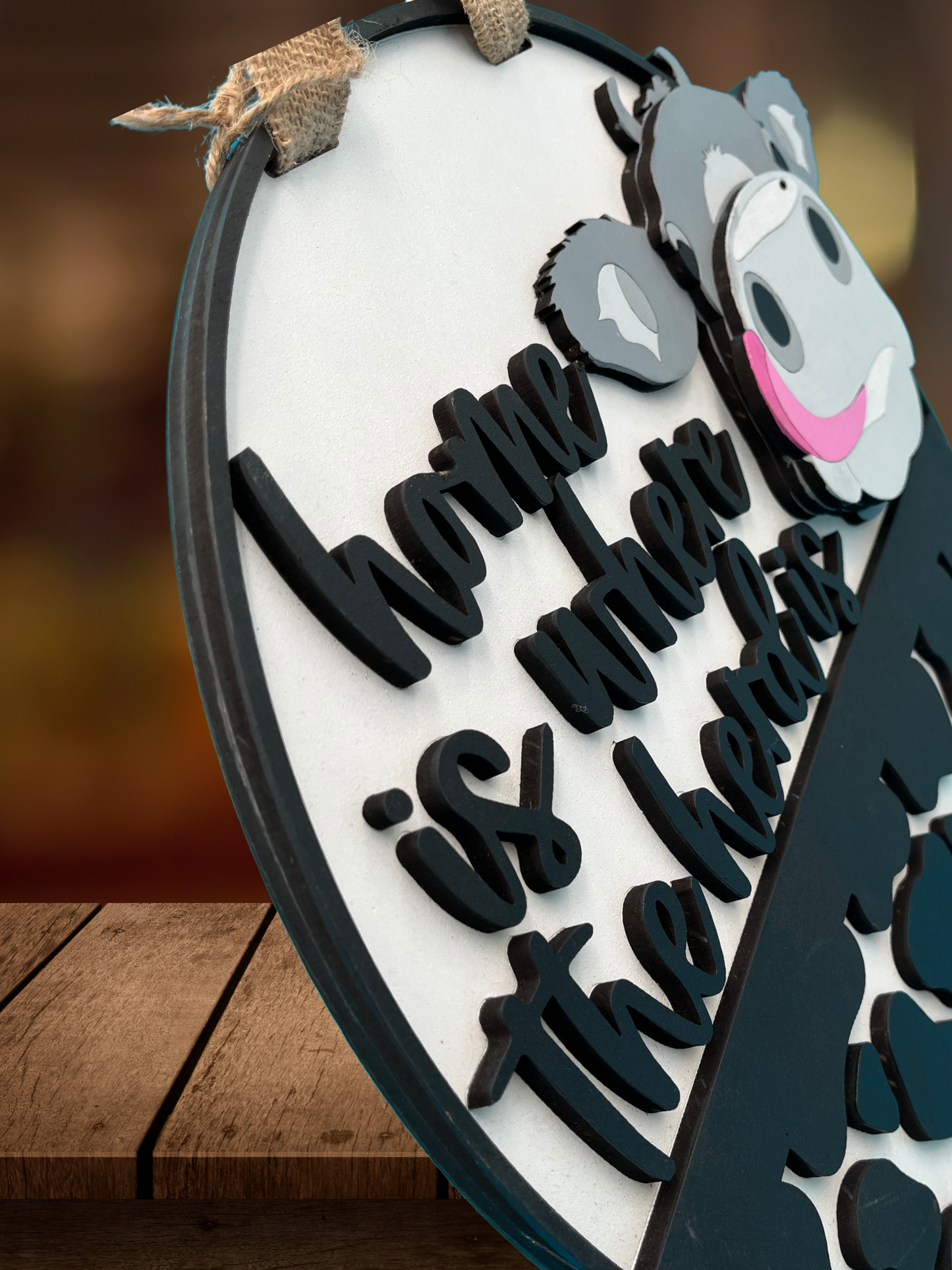 "Home Is Where the Herd Is" Cow Door Sign