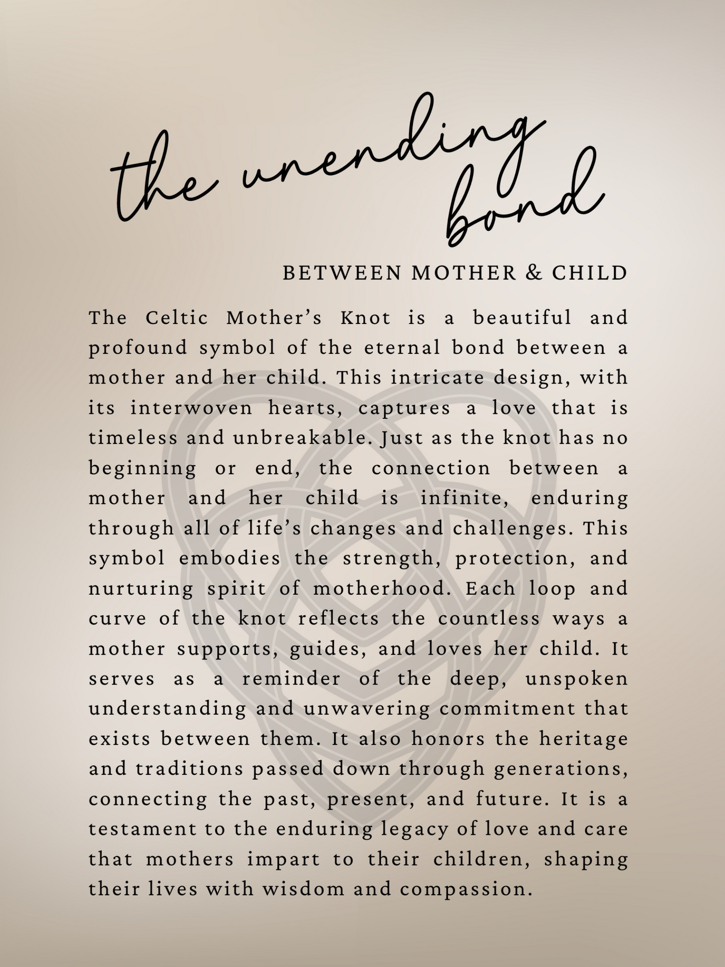 Mother's Celtic Knot Story Ornament
