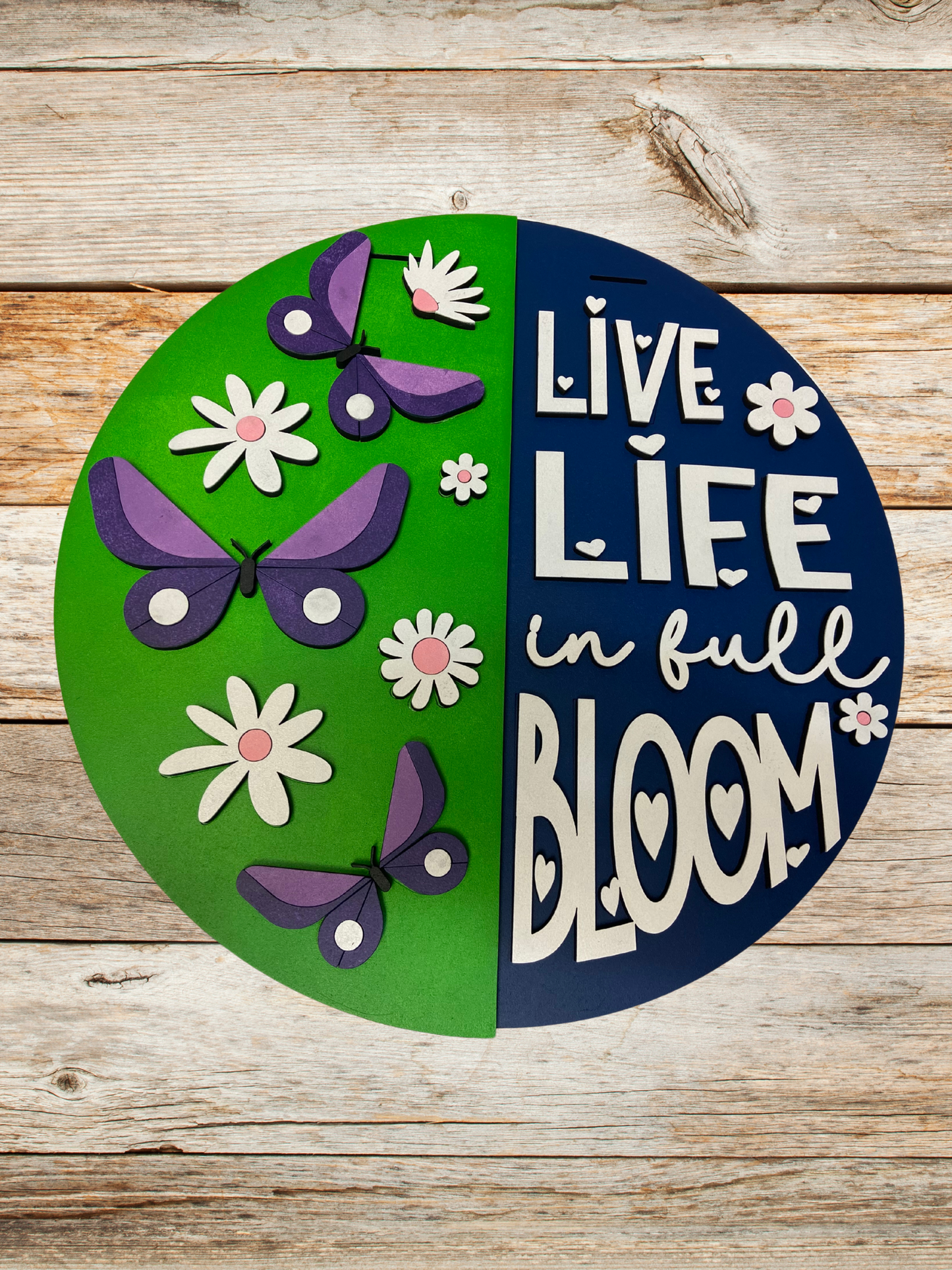 Live Life in Full Bloom Door Sign