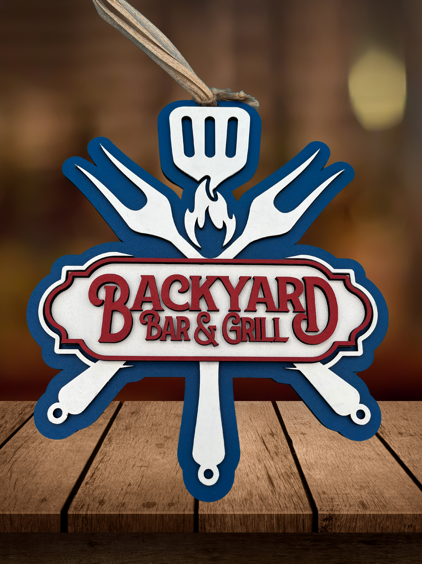 "Backyard Bar & Grill" Door Sign