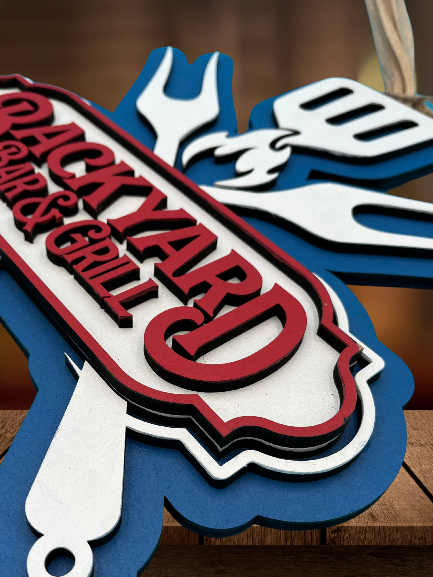 "Backyard Bar & Grill" Door Sign