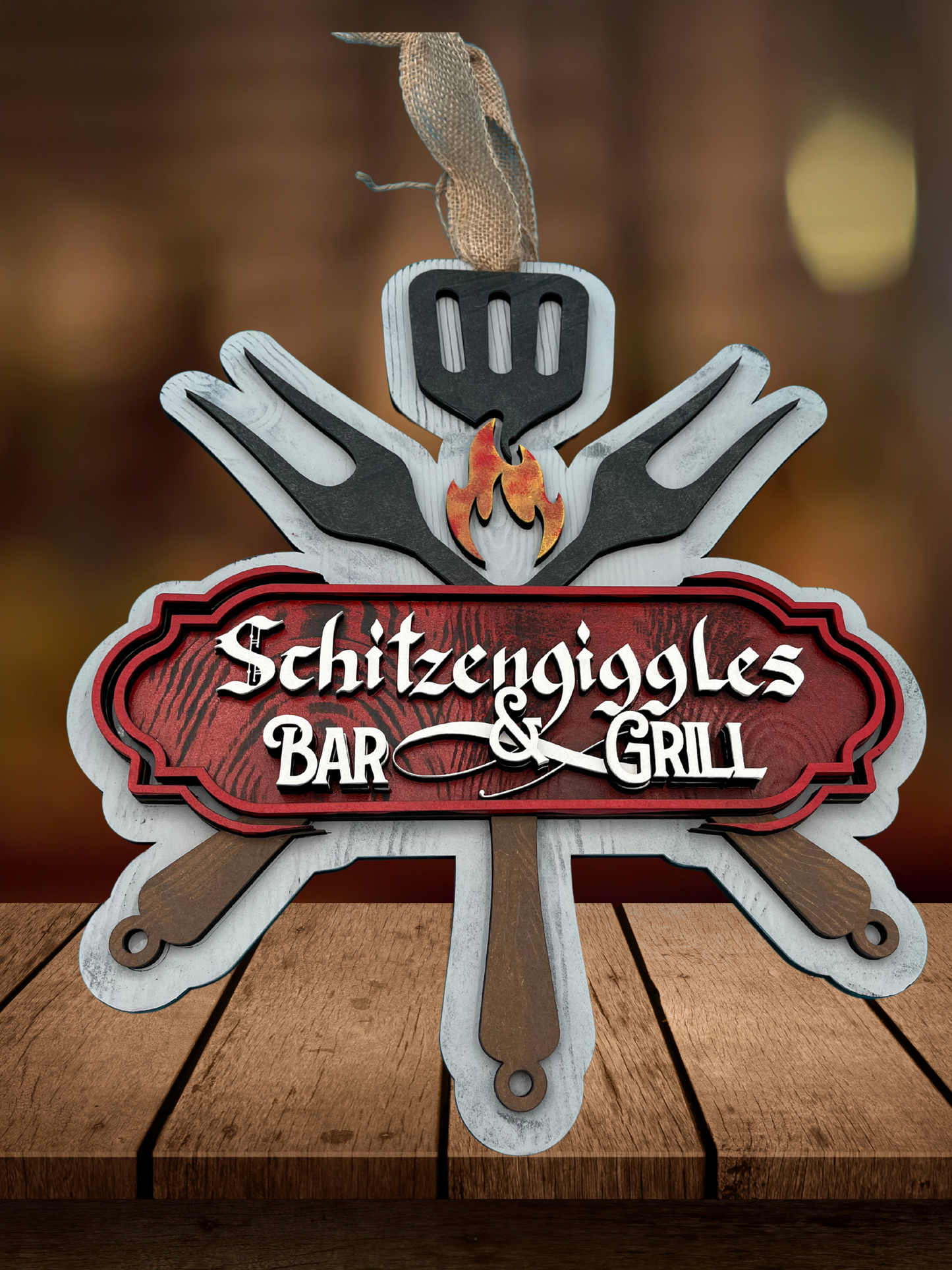 "Schitzengiggles Bar & Grill" Door Sign