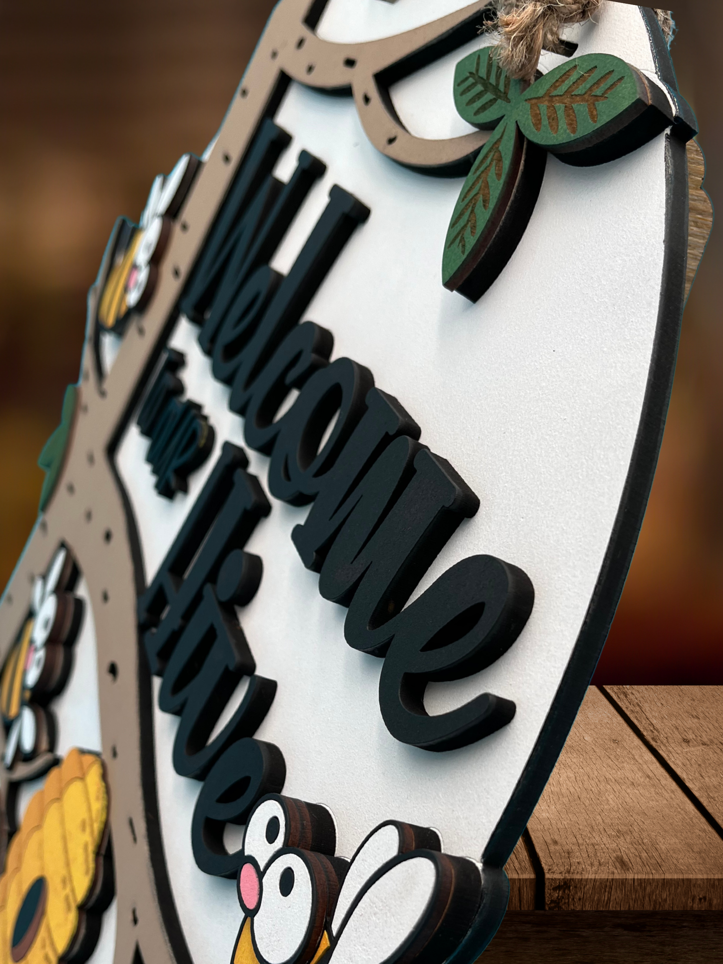 Welcome to our Hive" Bee-Themed Door Sign - Embrace Nature's Warmth