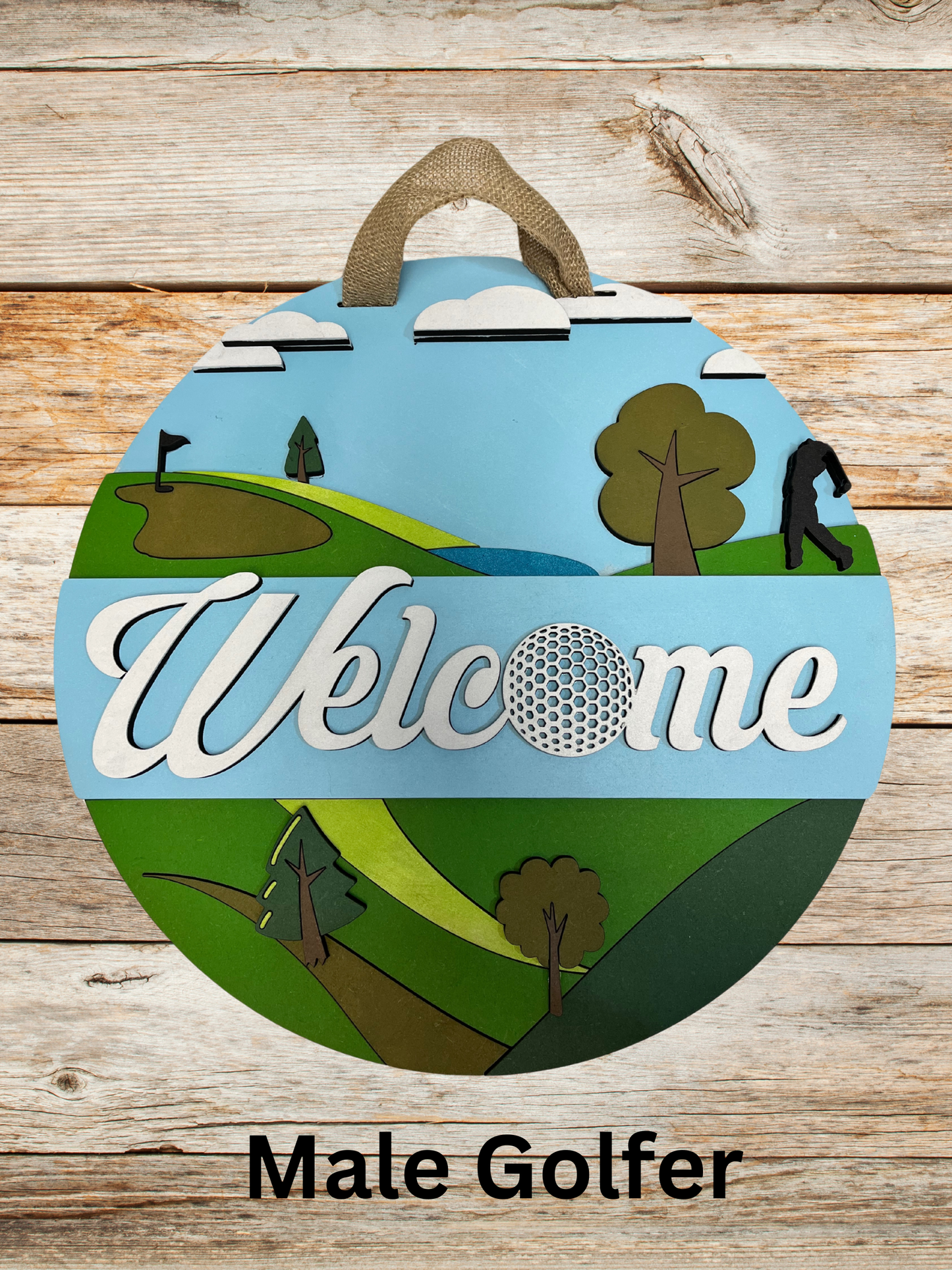 Welcome Golf Door Sign