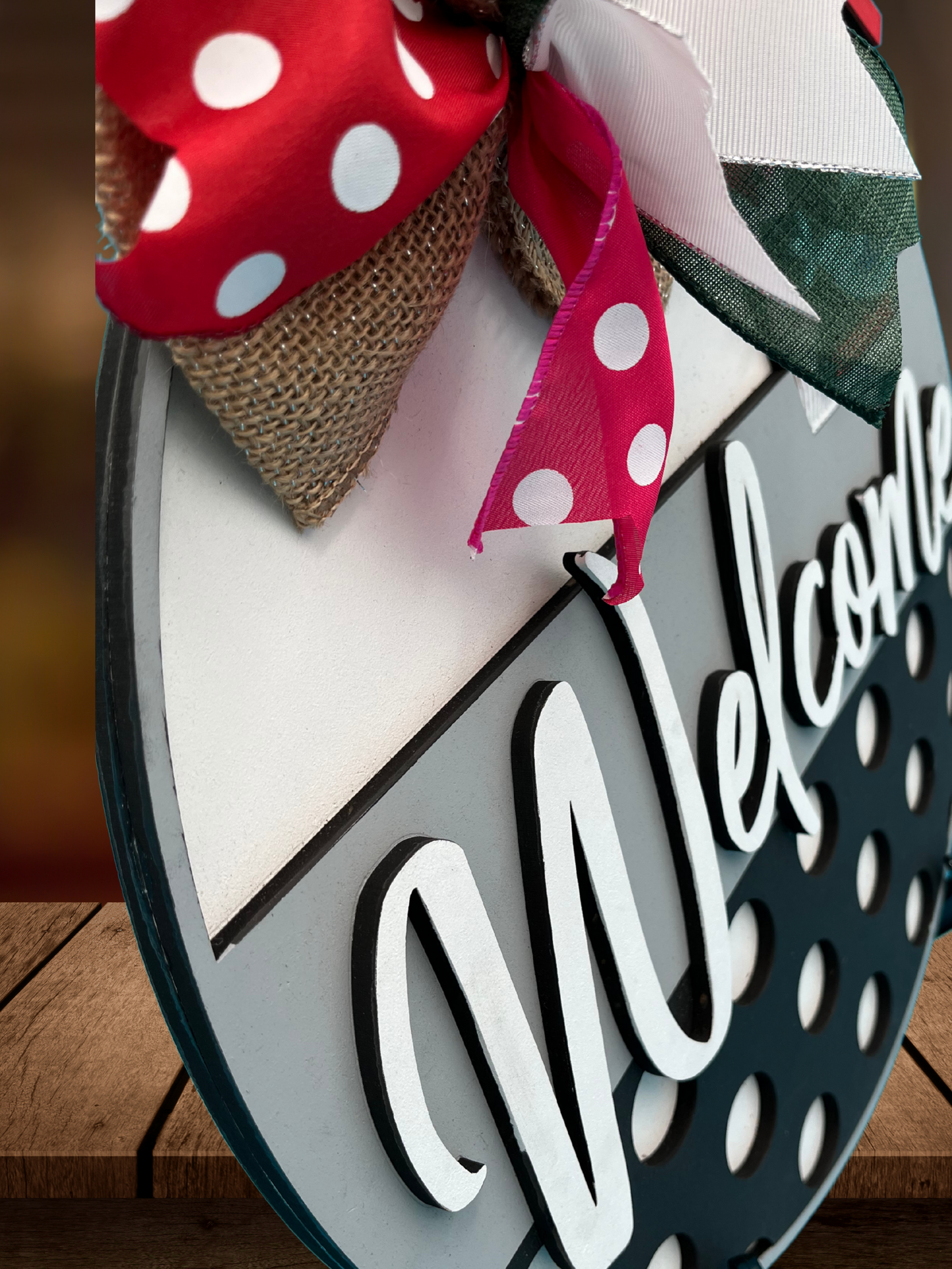Welcome Blue Bird and Birdhouse Door Sign