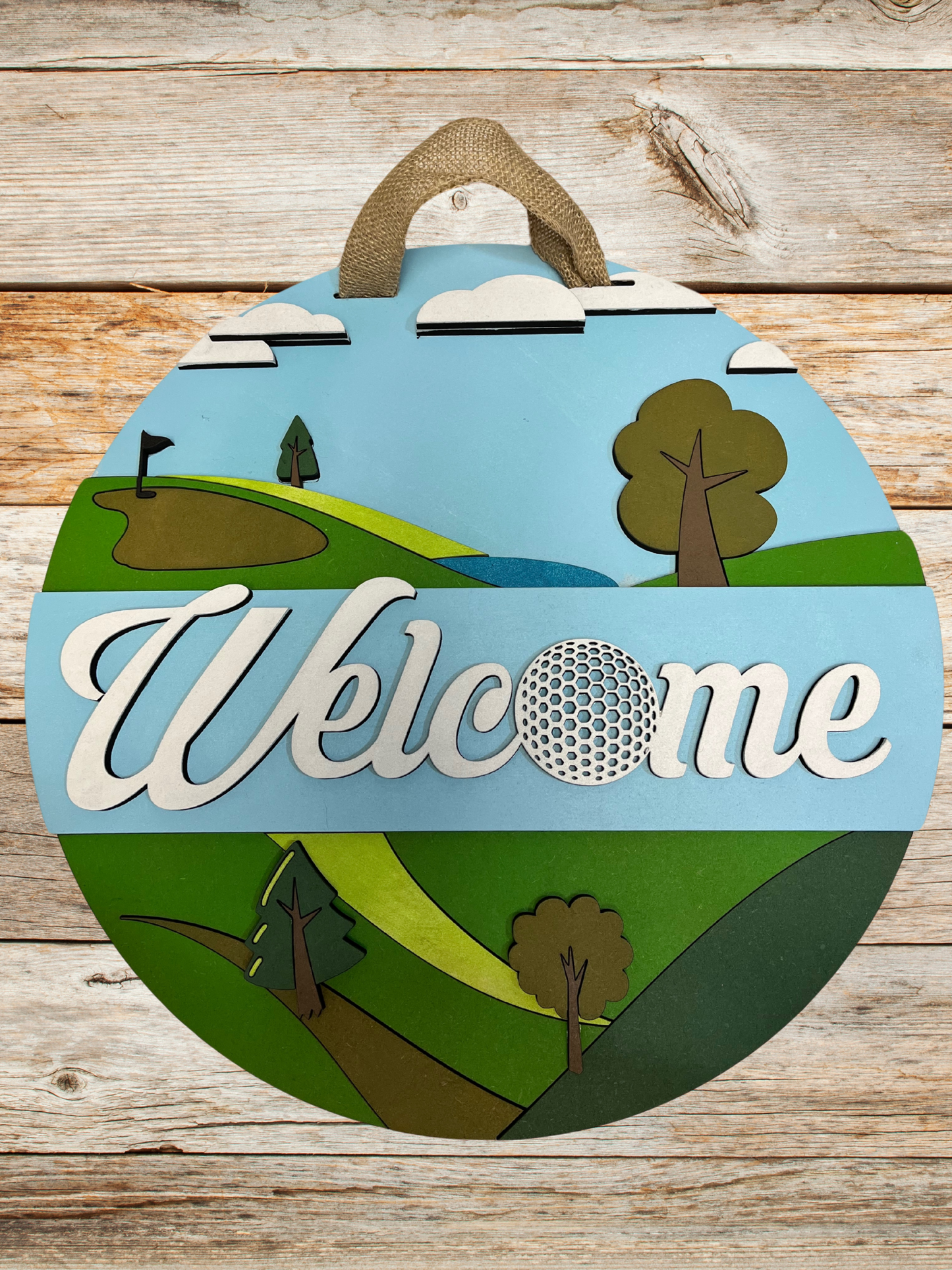 Welcome Golf Door Sign