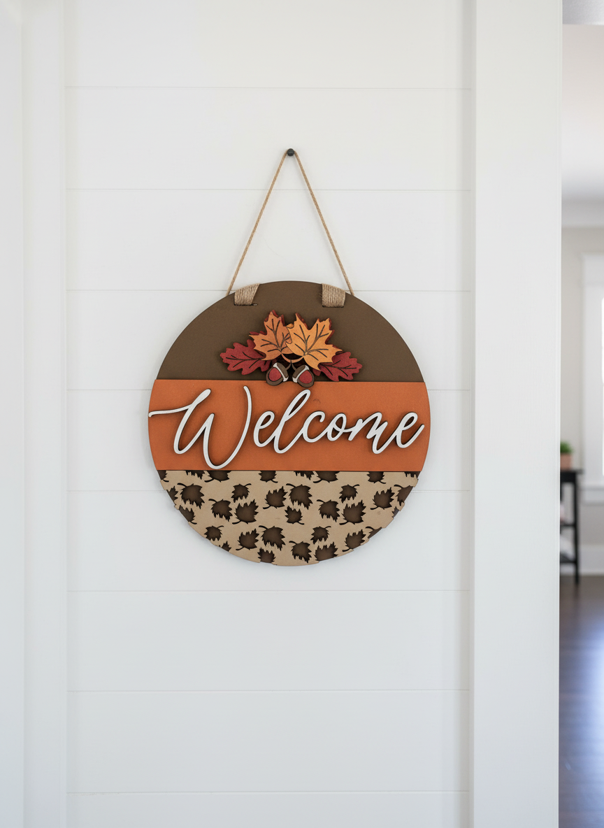 Fall Door Sign – Autumn Welcome Décor for Front Doors & Entryways