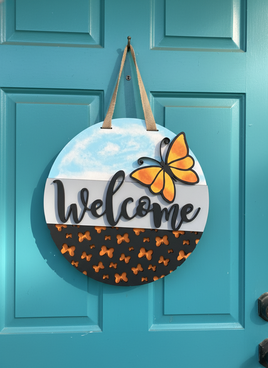 Butterfly Door Hanger – Handcrafted Nature-Inspired Home & Garden Décor