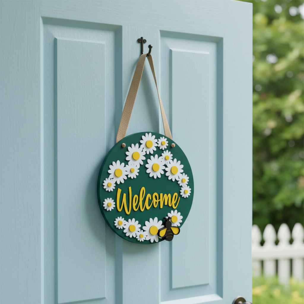 16-Inch Welcome Daisy Sign