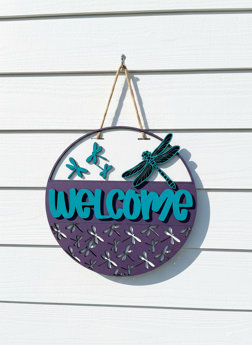 Dragonfly Door Sign – Nature-Inspired Indoor & Outdoor Home Décor