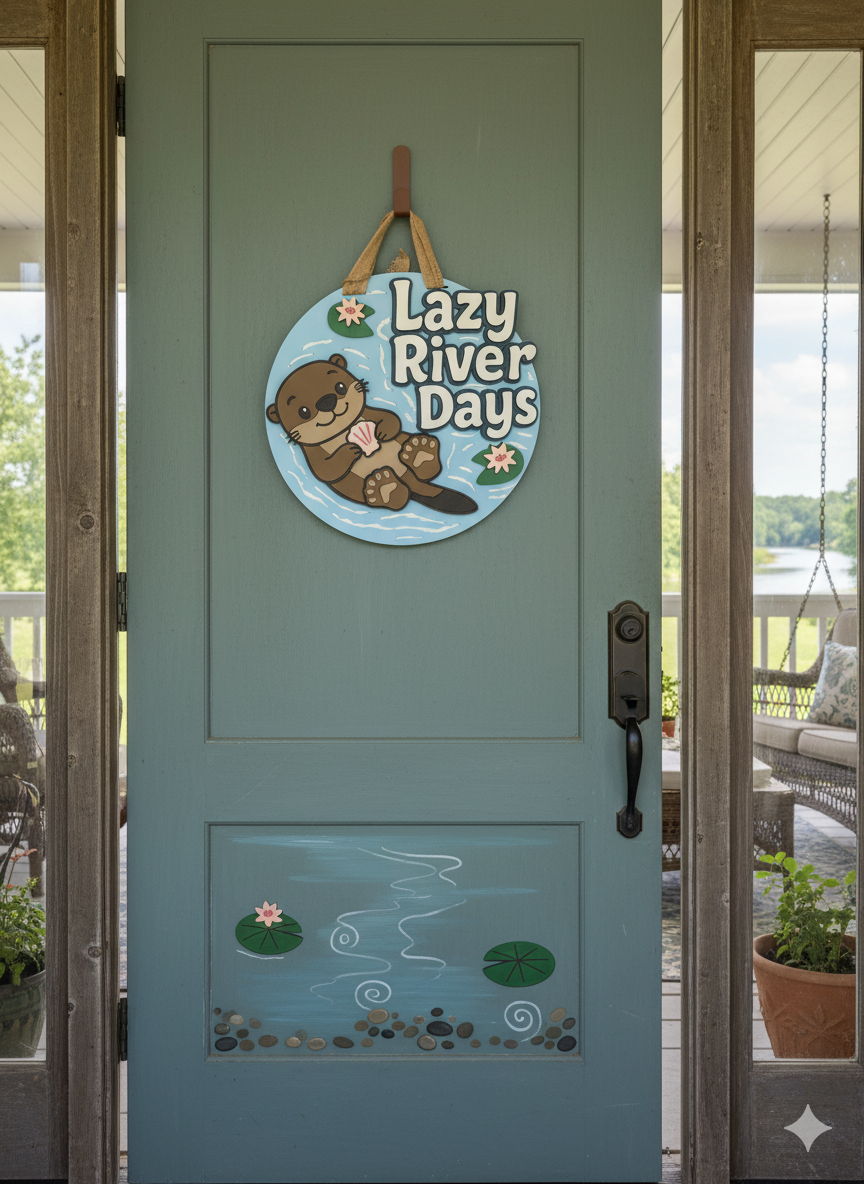 "Lazy River Days" Door Sign
