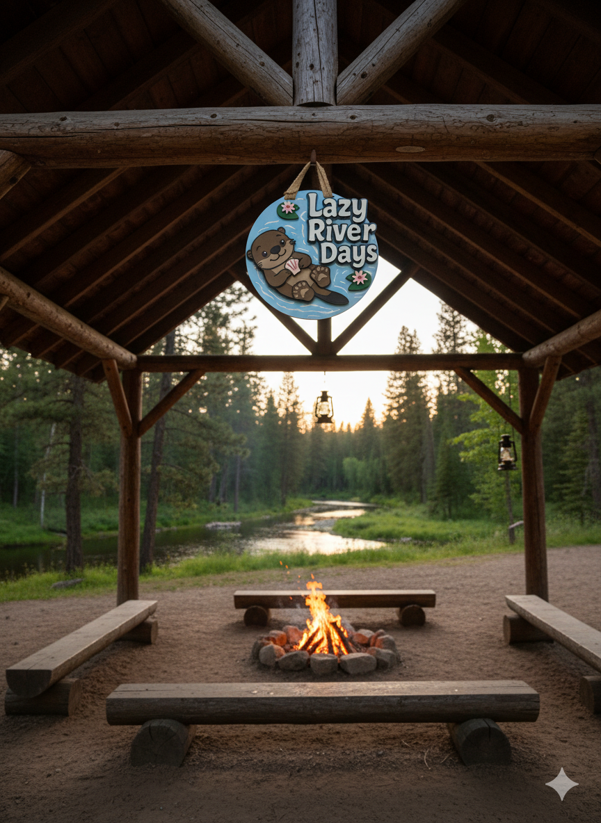 "Lazy River Days" Door Sign
