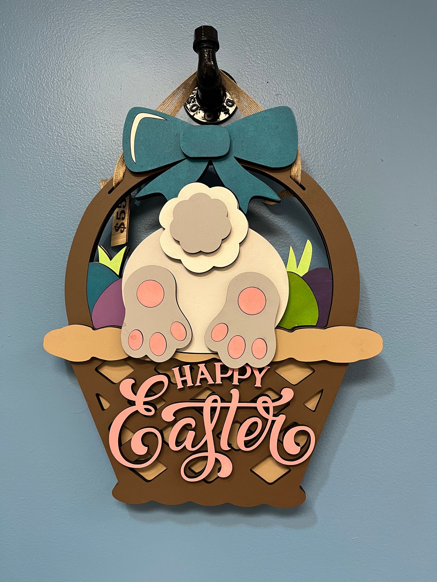 Easter Bunny Basket Door Sign