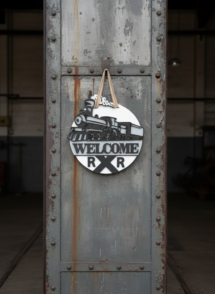 "Welcome" Train Door Sign – Vintage & Whimsical Home Decor