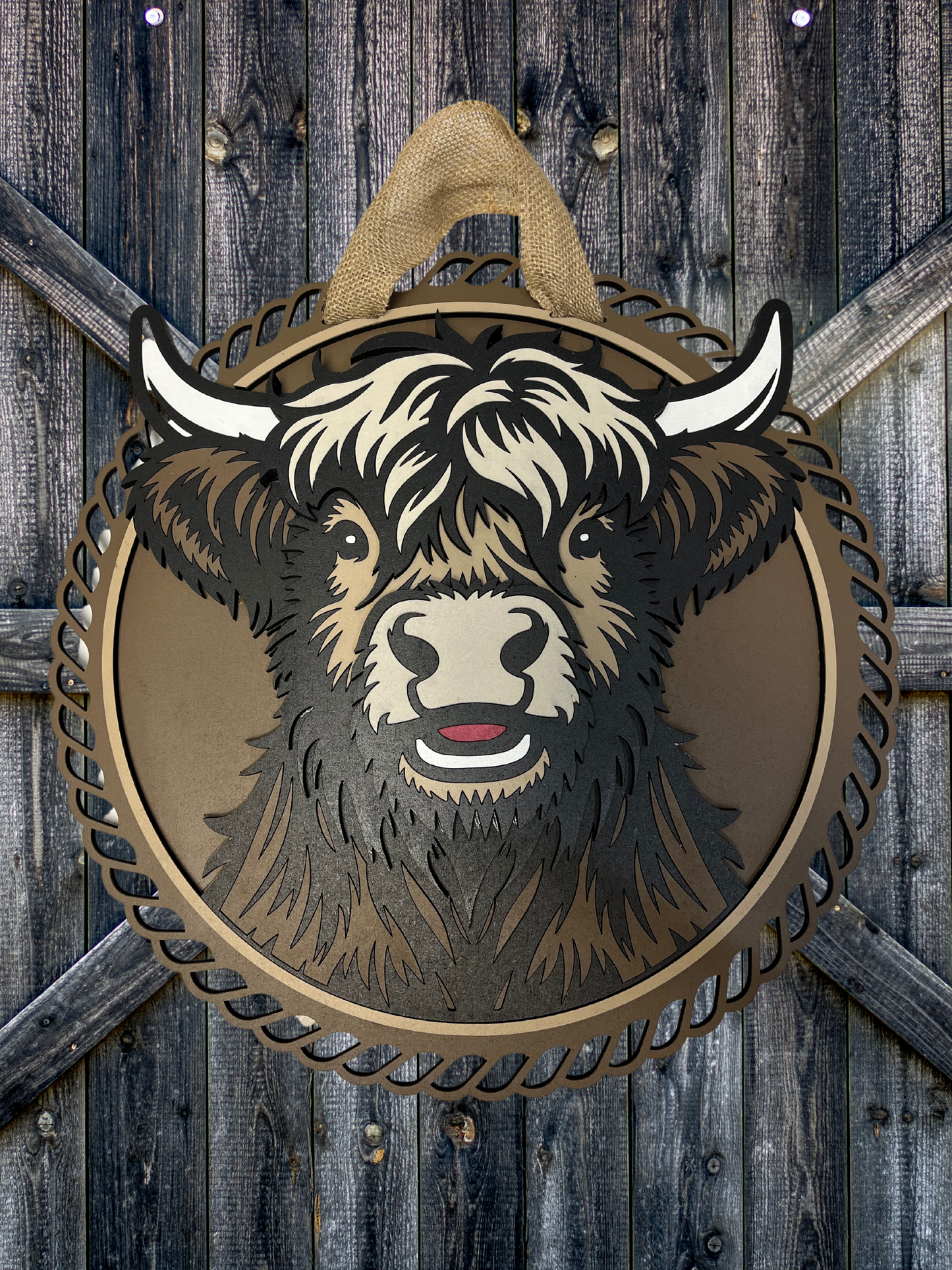 Highland Cow Door Sign