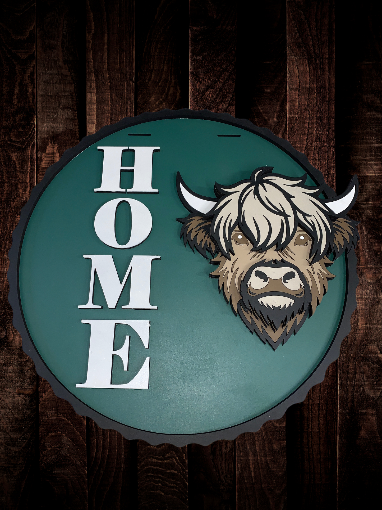 Small Highland Cow Home Door Sign
