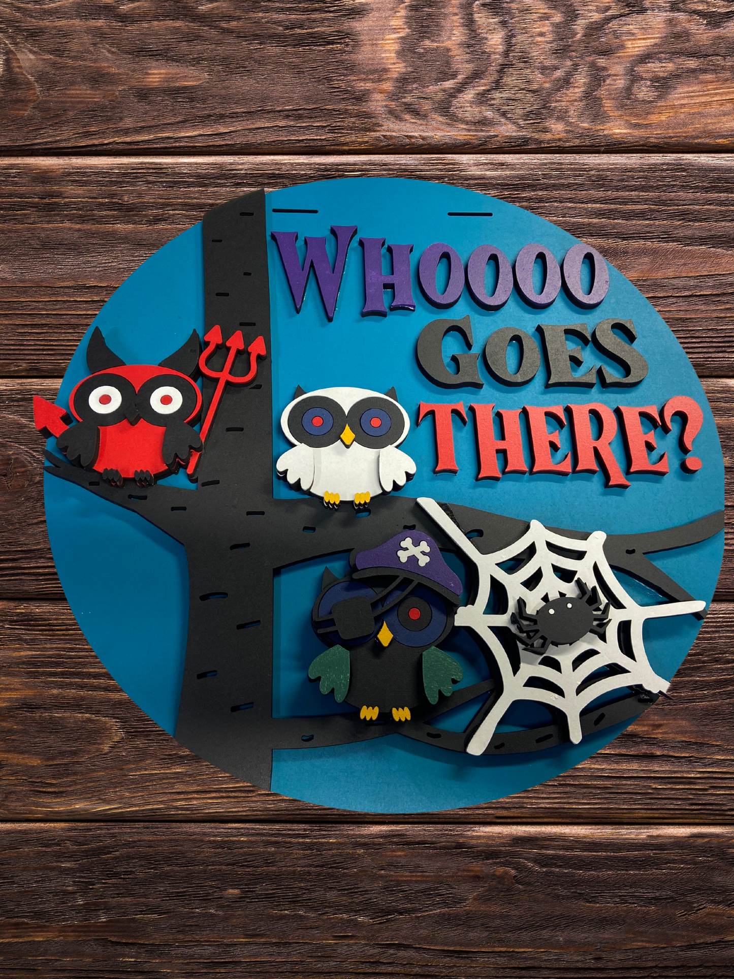 "Whoooo Goes There" Halloween Owl Door Sign