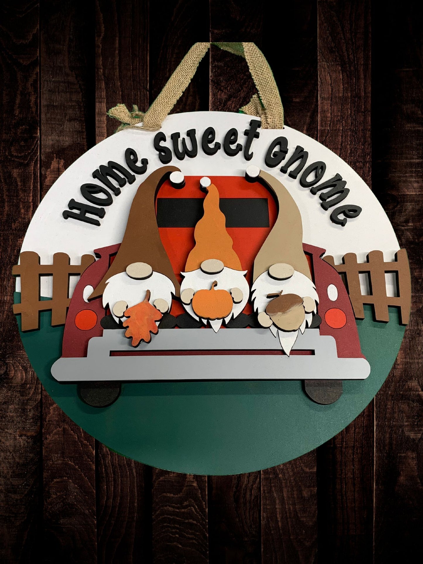 "Home Sweet Gnome" Door Sign