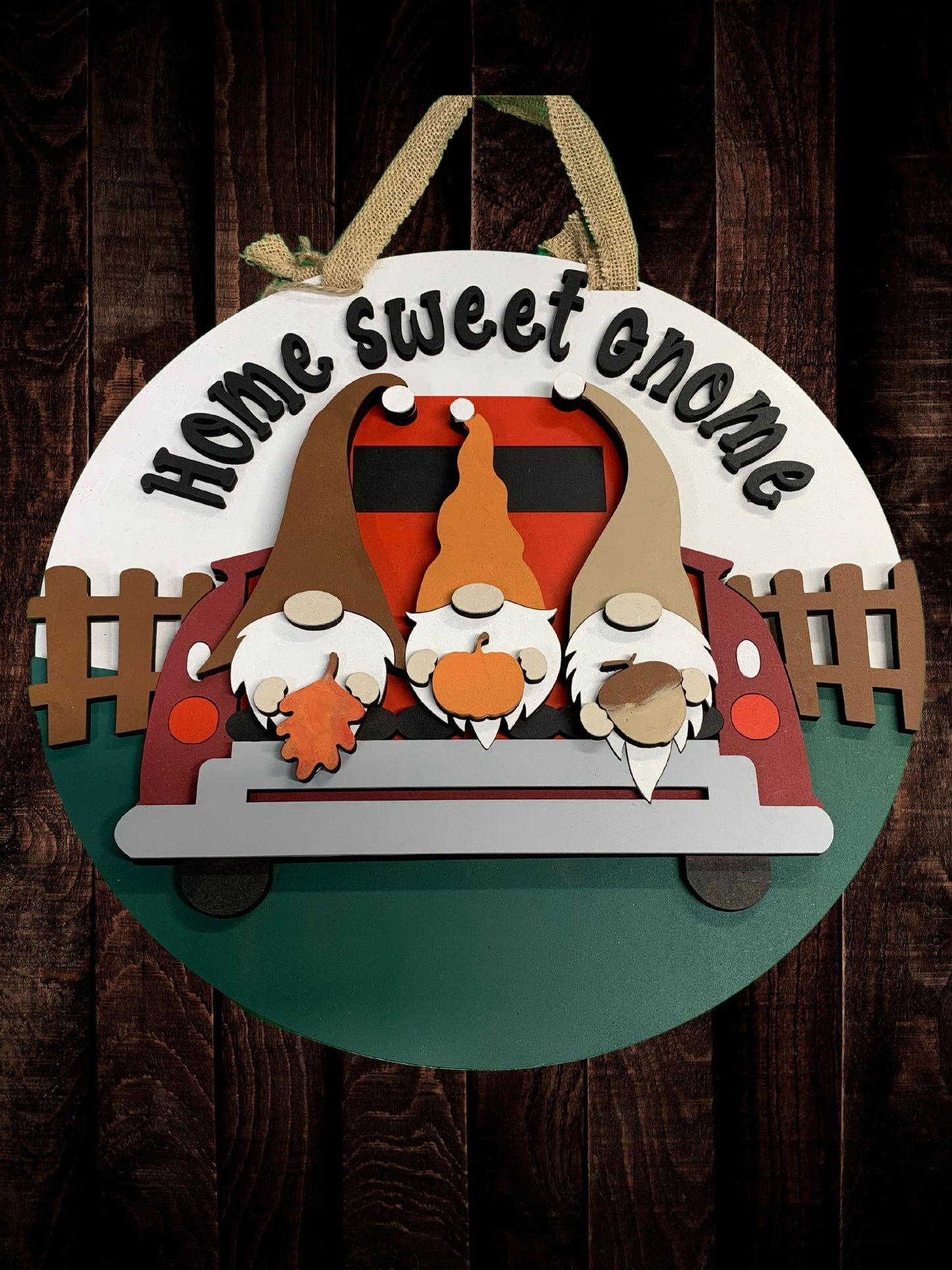 Home Sweet Gnome Door Sign – Whimsical Indoor & Outdoor Decor