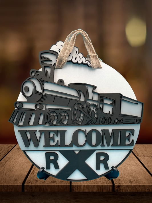 "Welcome" Train Door Sign – Vintage & Whimsical Home Decor