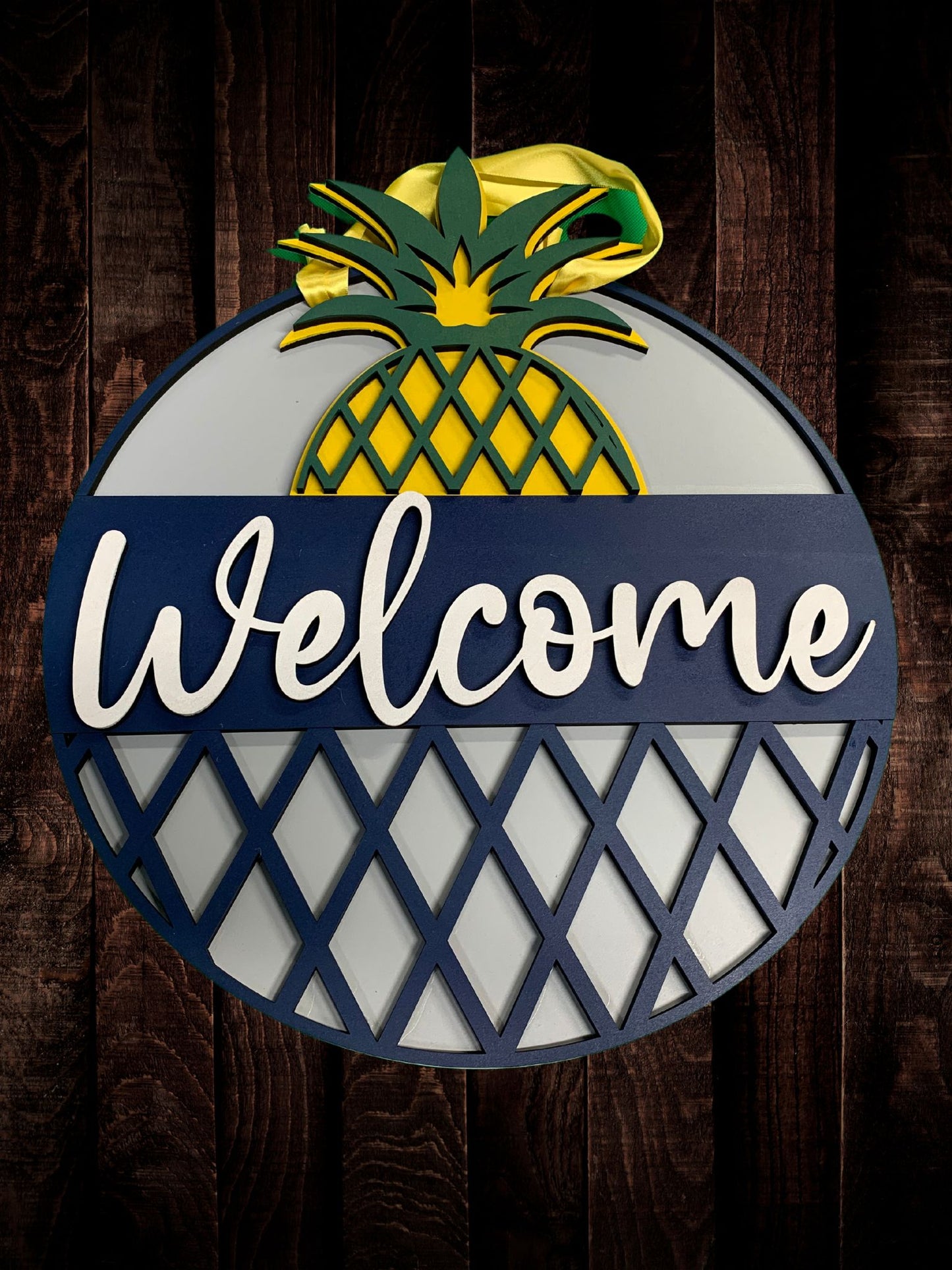 "Welcome" Pineapple Door Sign