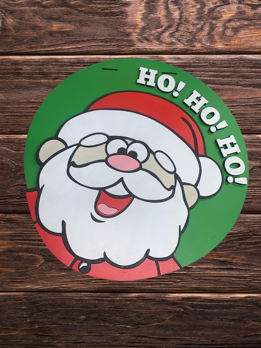 Playful Santa "Ho! Ho! Ho!" Door Sign