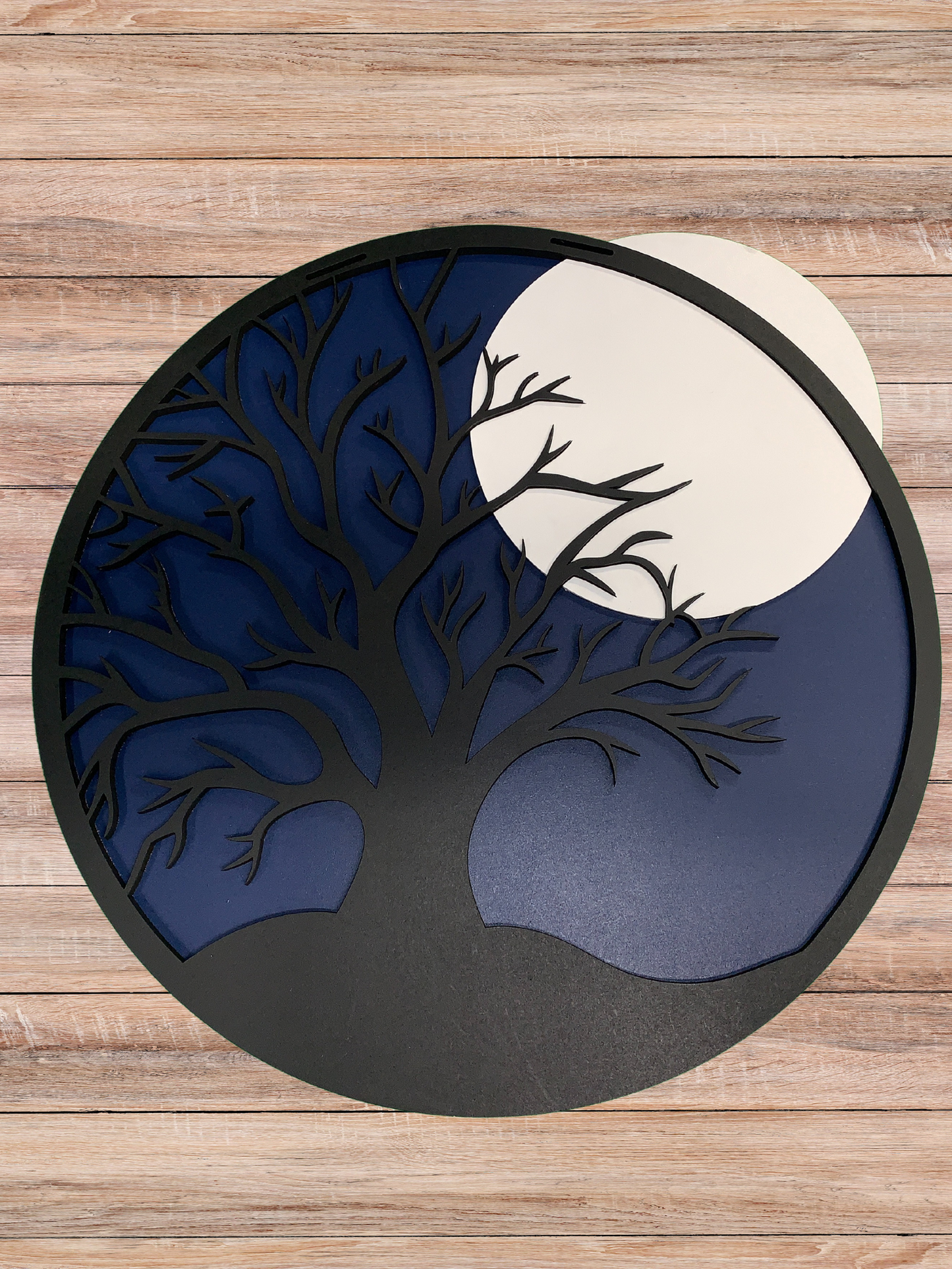 Spooky Tree and Full Moon Door Sign