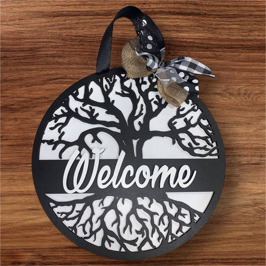 "Welcome" Tree of Life Door Sign