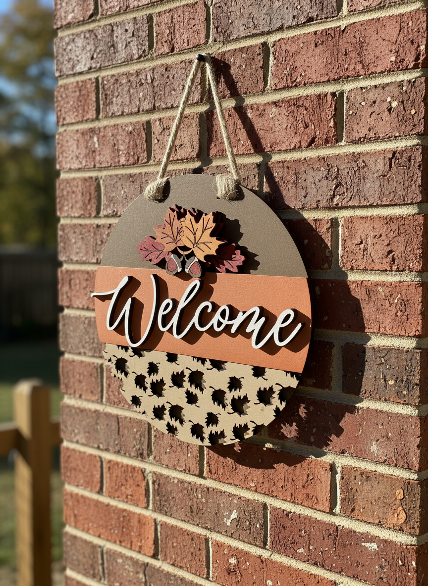 Fall Door Sign – Autumn Welcome Décor for Front Doors & Entryways