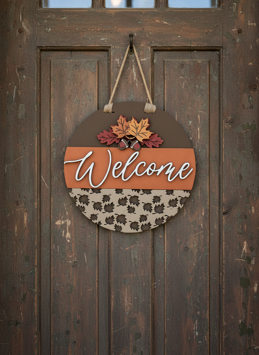 Fall Door Sign – Autumn Welcome Décor for Front Doors & Entryways