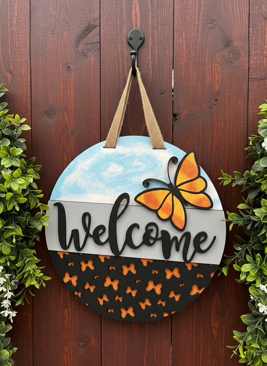 Butterfly Door Hanger – Handcrafted Nature-Inspired Home & Garden Décor