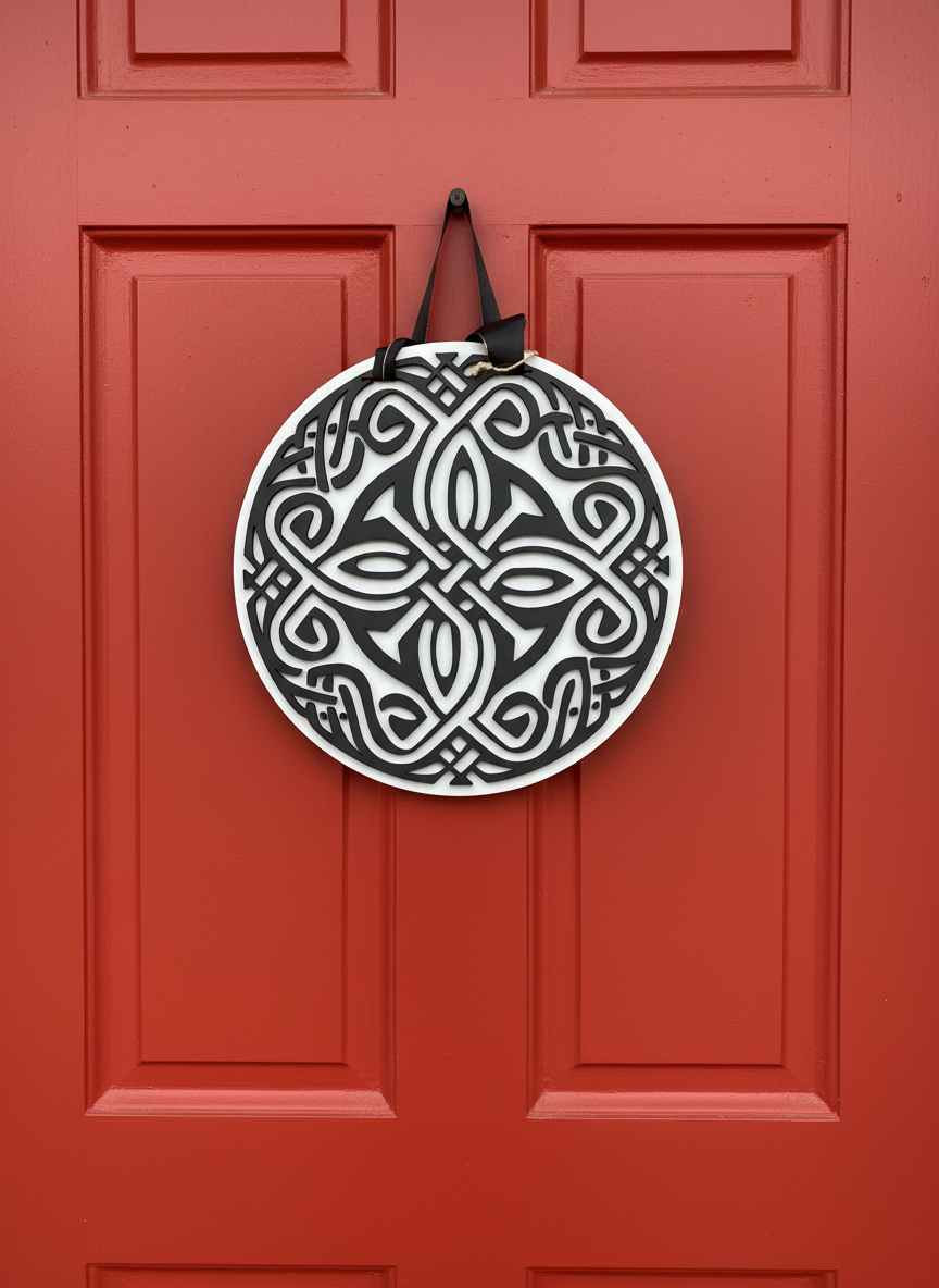Viking Shield Door Sign – Norse Warrior Front Door & Scandinavian Decor