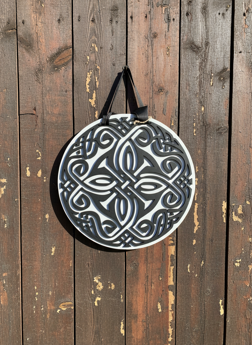 Viking Shield Door Sign – Norse Warrior Front Door & Scandinavian Decor