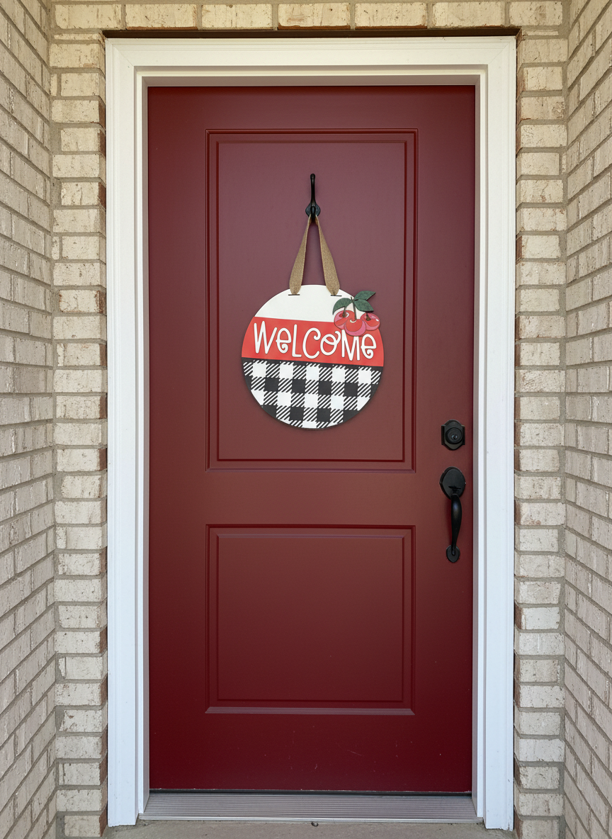 16-Inch Welcome Cherries Door Sign