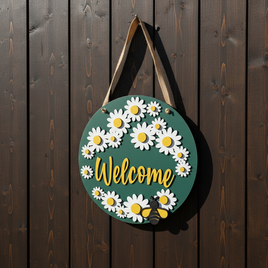 16-Inch Welcome Daisy Sign