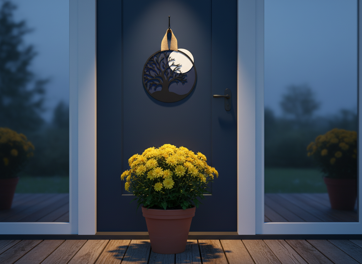 Spooky Tree and Full Moon Door Sign – Halloween Front Door & Porch Decor