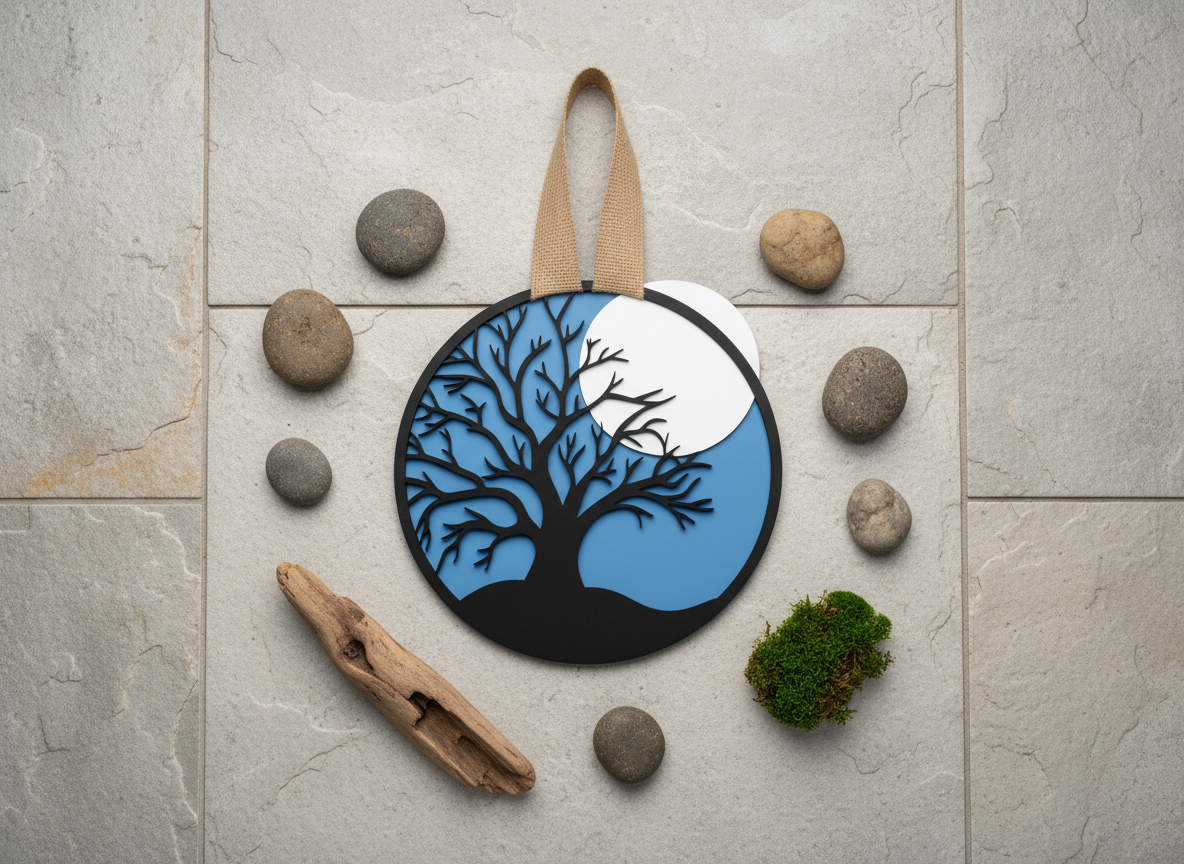 Spooky Tree and Full Moon Door Sign – Halloween Front Door & Porch Decor